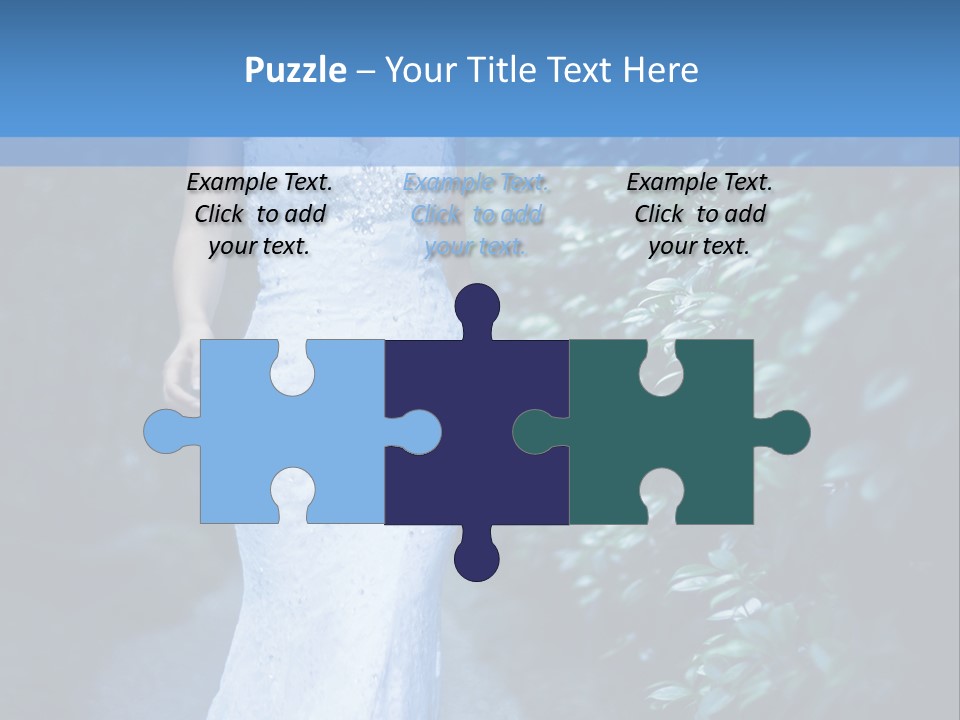 A Woman In A White Dress Is Walking Down A Path PowerPoint Template