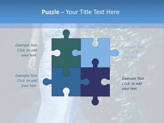 A Woman In A White Dress Is Walking Down A Path PowerPoint Template