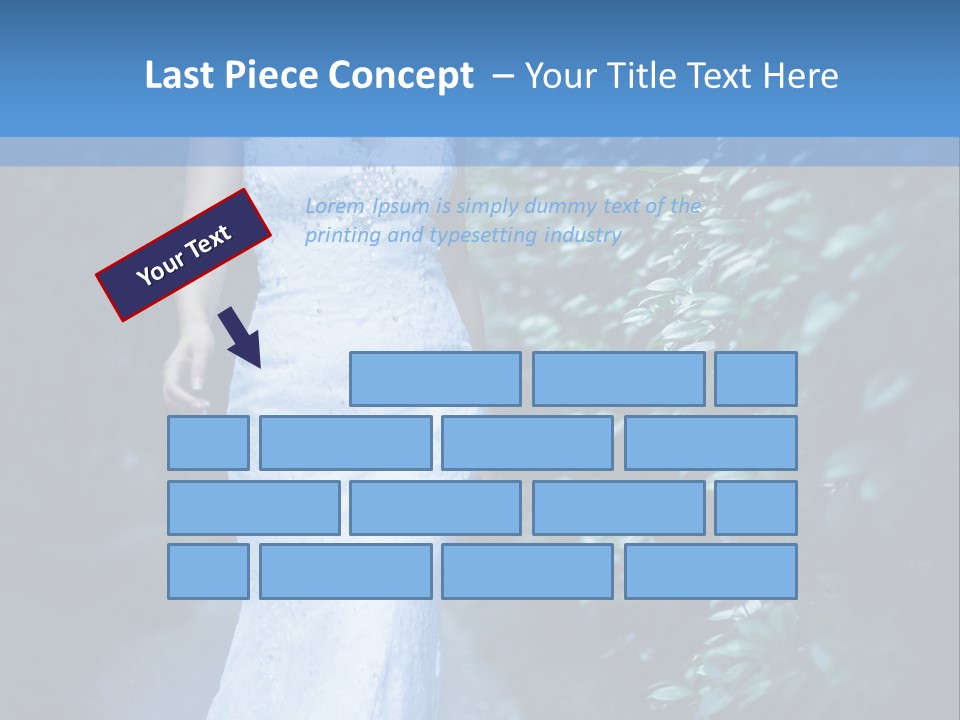 A Woman In A White Dress Is Walking Down A Path PowerPoint Template