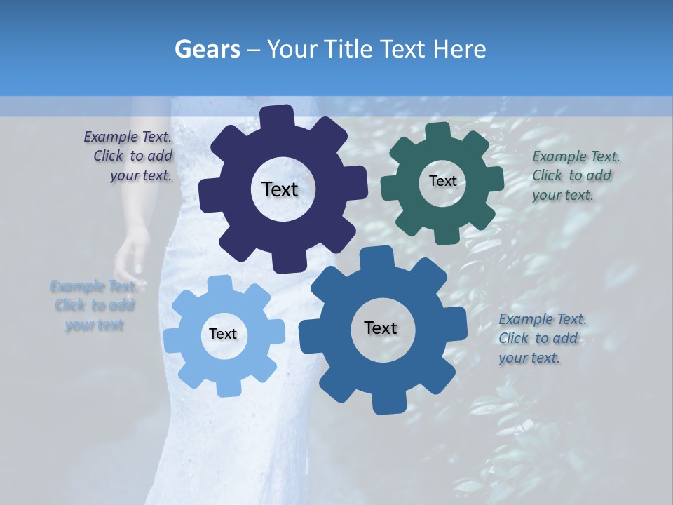 A Woman In A White Dress Is Walking Down A Path PowerPoint Template