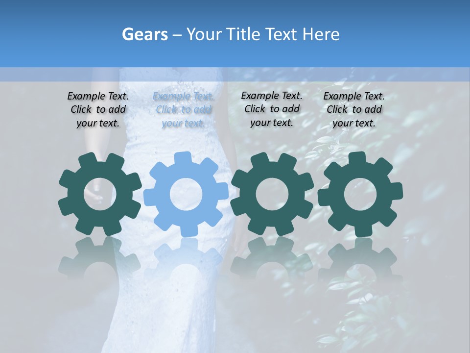 A Woman In A White Dress Is Walking Down A Path PowerPoint Template