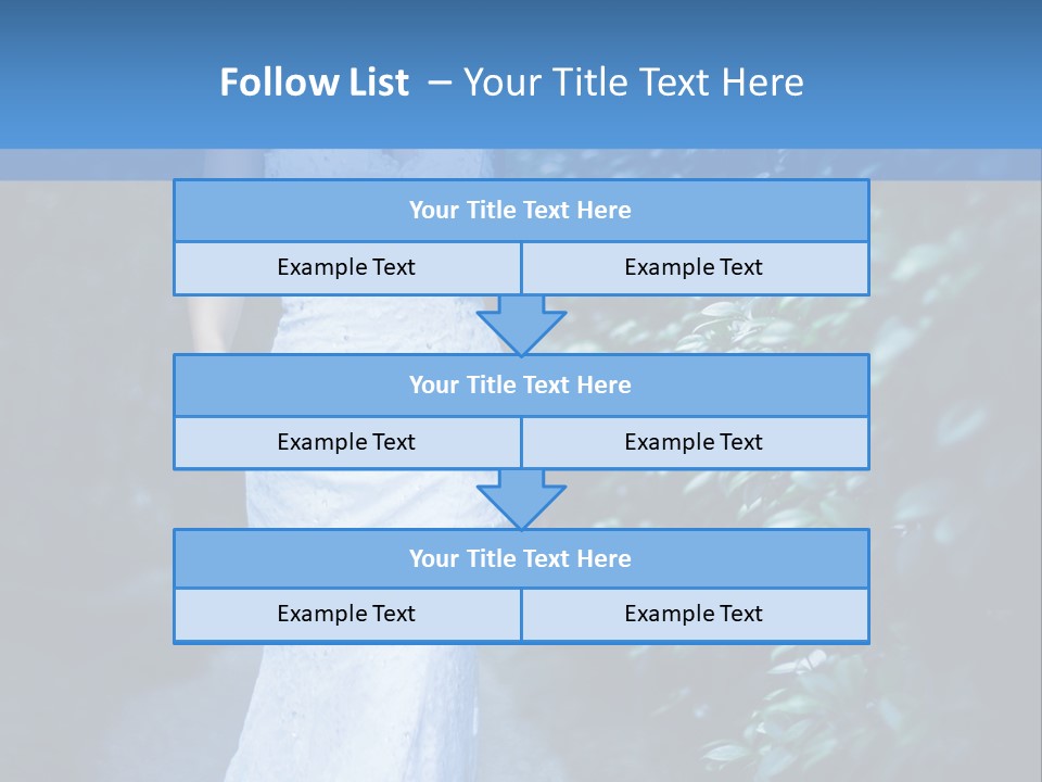 A Woman In A White Dress Is Walking Down A Path PowerPoint Template