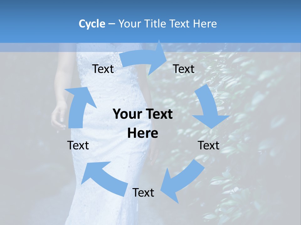 A Woman In A White Dress Is Walking Down A Path PowerPoint Template