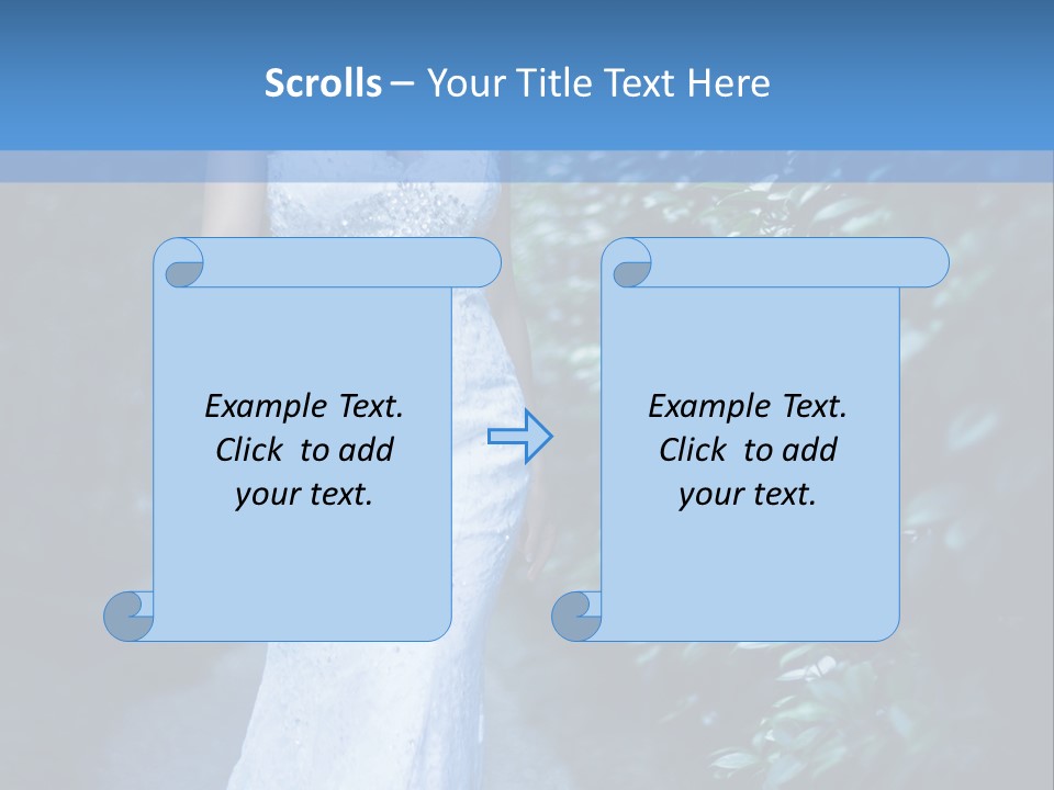 A Woman In A White Dress Is Walking Down A Path PowerPoint Template
