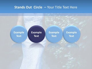 A Woman In A White Dress Is Walking Down A Path PowerPoint Template