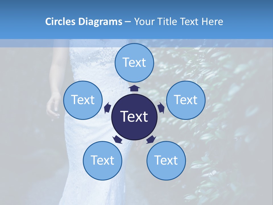 A Woman In A White Dress Is Walking Down A Path PowerPoint Template