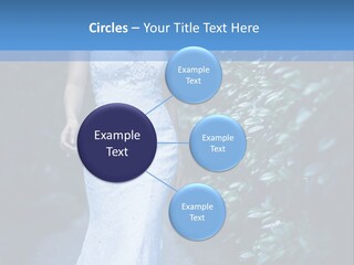 A Woman In A White Dress Is Walking Down A Path PowerPoint Template