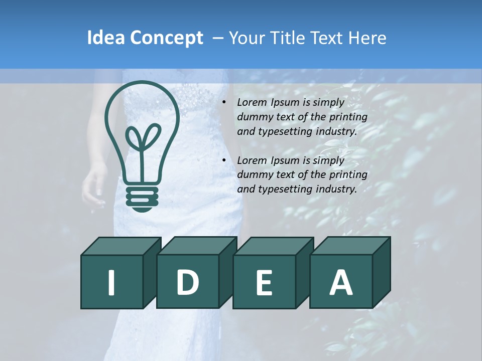 A Woman In A White Dress Is Walking Down A Path PowerPoint Template