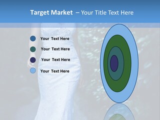 A Woman In A White Dress Is Walking Down A Path PowerPoint Template