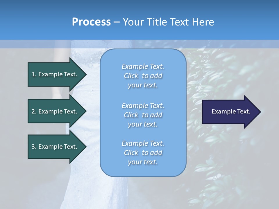 A Woman In A White Dress Is Walking Down A Path PowerPoint Template
