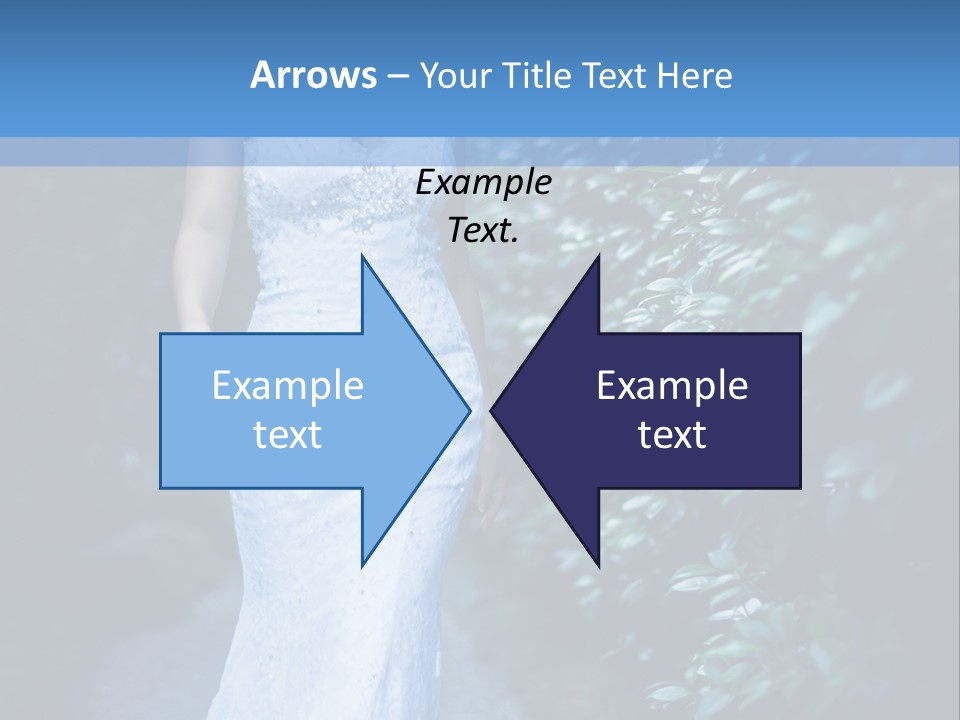 A Woman In A White Dress Is Walking Down A Path PowerPoint Template