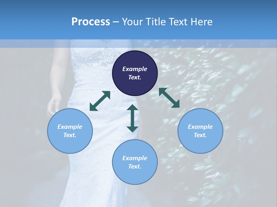 A Woman In A White Dress Is Walking Down A Path PowerPoint Template