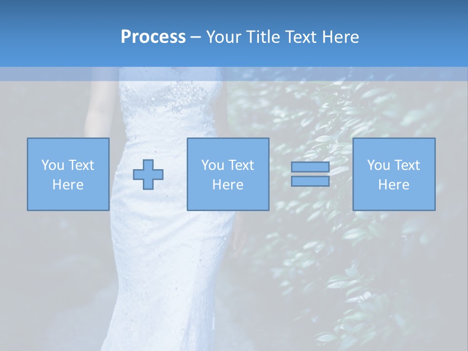 A Woman In A White Dress Is Walking Down A Path PowerPoint Template
