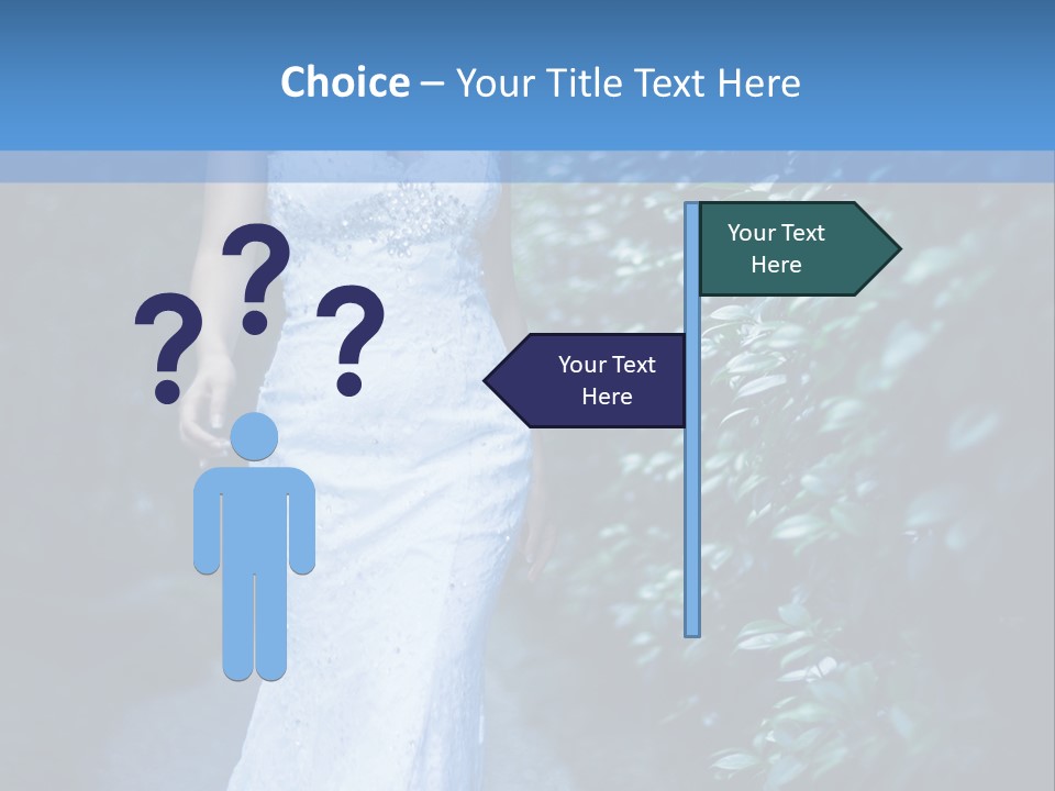 A Woman In A White Dress Is Walking Down A Path PowerPoint Template