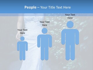 A Woman In A White Dress Is Walking Down A Path PowerPoint Template