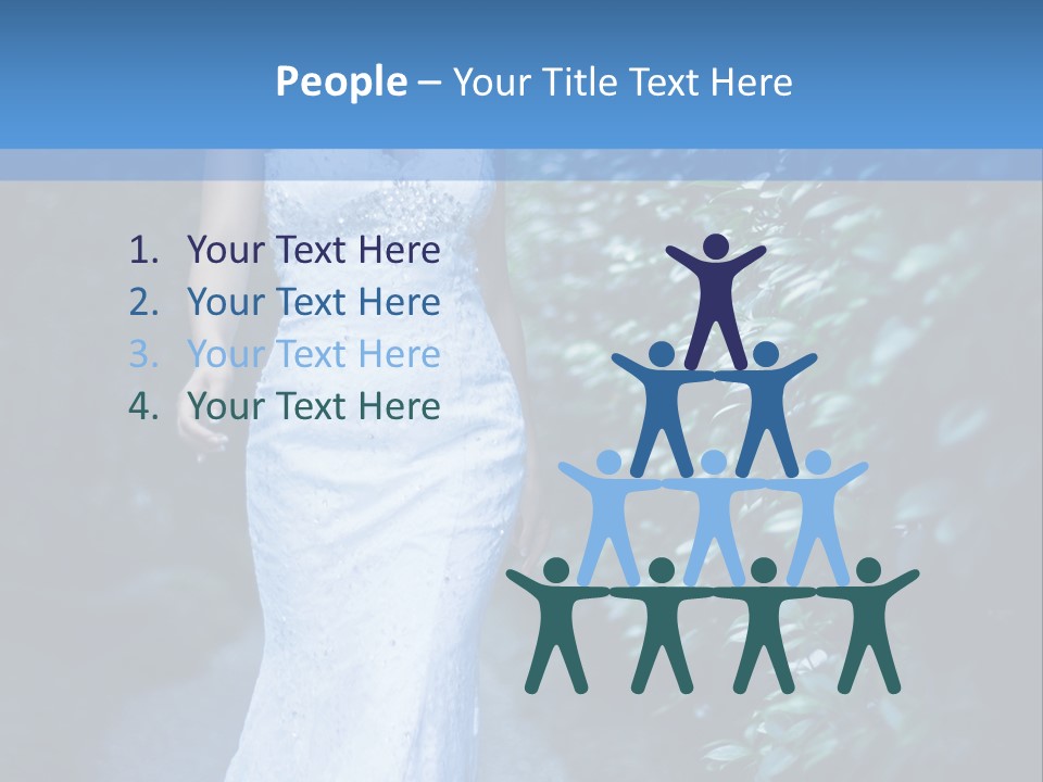 A Woman In A White Dress Is Walking Down A Path PowerPoint Template