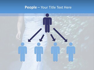 A Woman In A White Dress Is Walking Down A Path PowerPoint Template