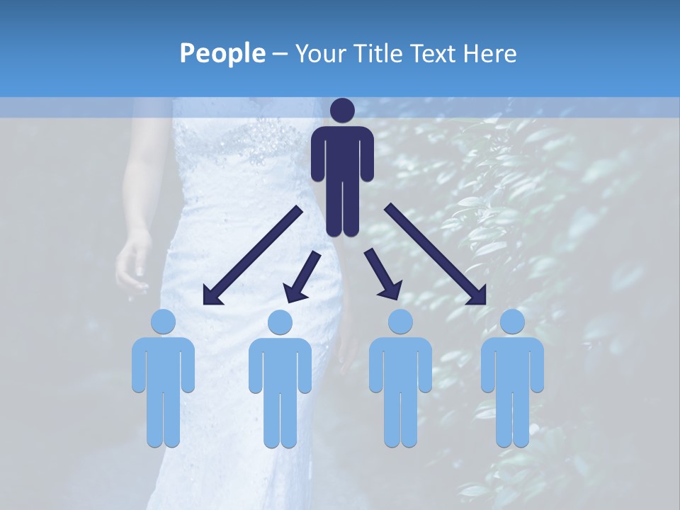 A Woman In A White Dress Is Walking Down A Path PowerPoint Template