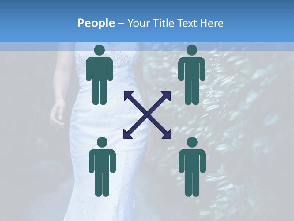 A Woman In A White Dress Is Walking Down A Path PowerPoint Template
