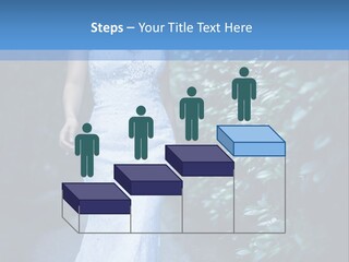 A Woman In A White Dress Is Walking Down A Path PowerPoint Template