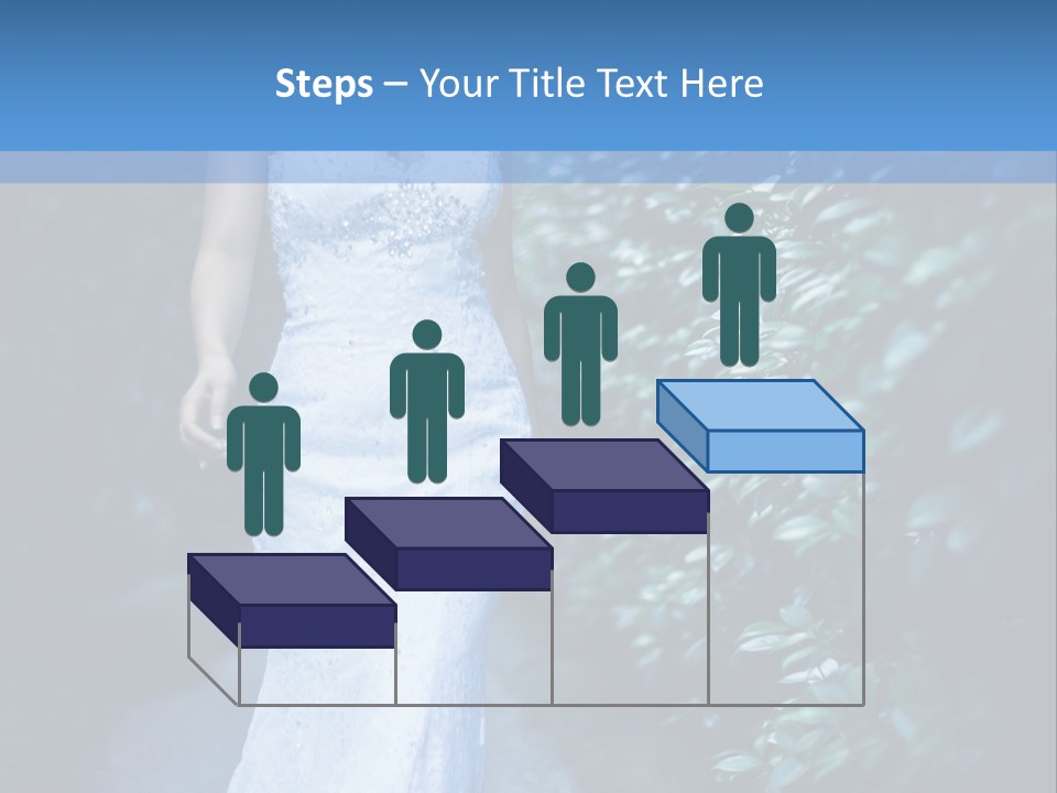 A Woman In A White Dress Is Walking Down A Path PowerPoint Template