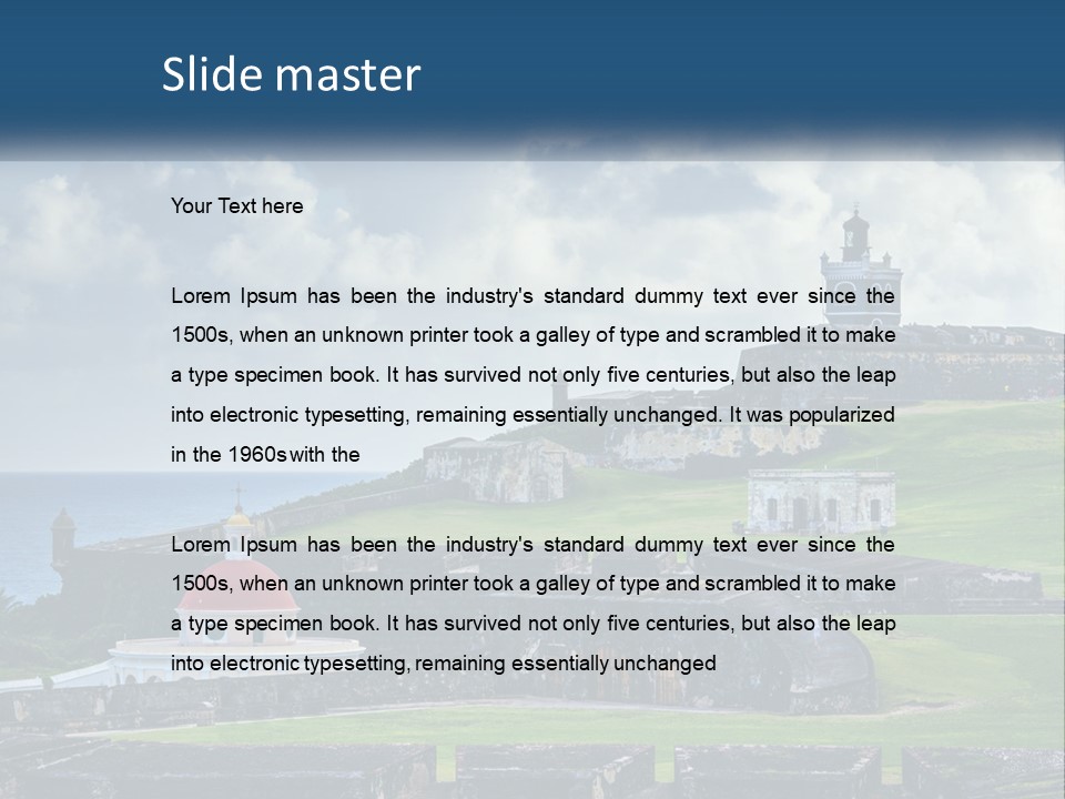 A Castle On Top Of A Hill Near The Ocean PowerPoint Template