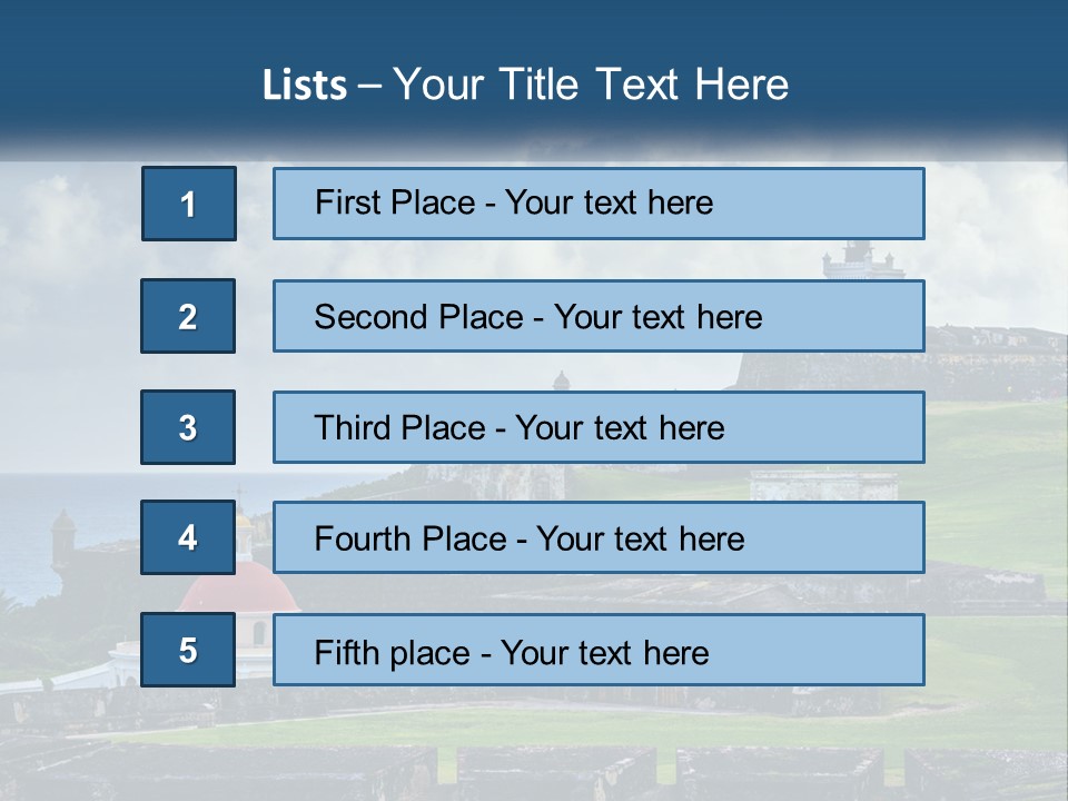 A Castle On Top Of A Hill Near The Ocean PowerPoint Template