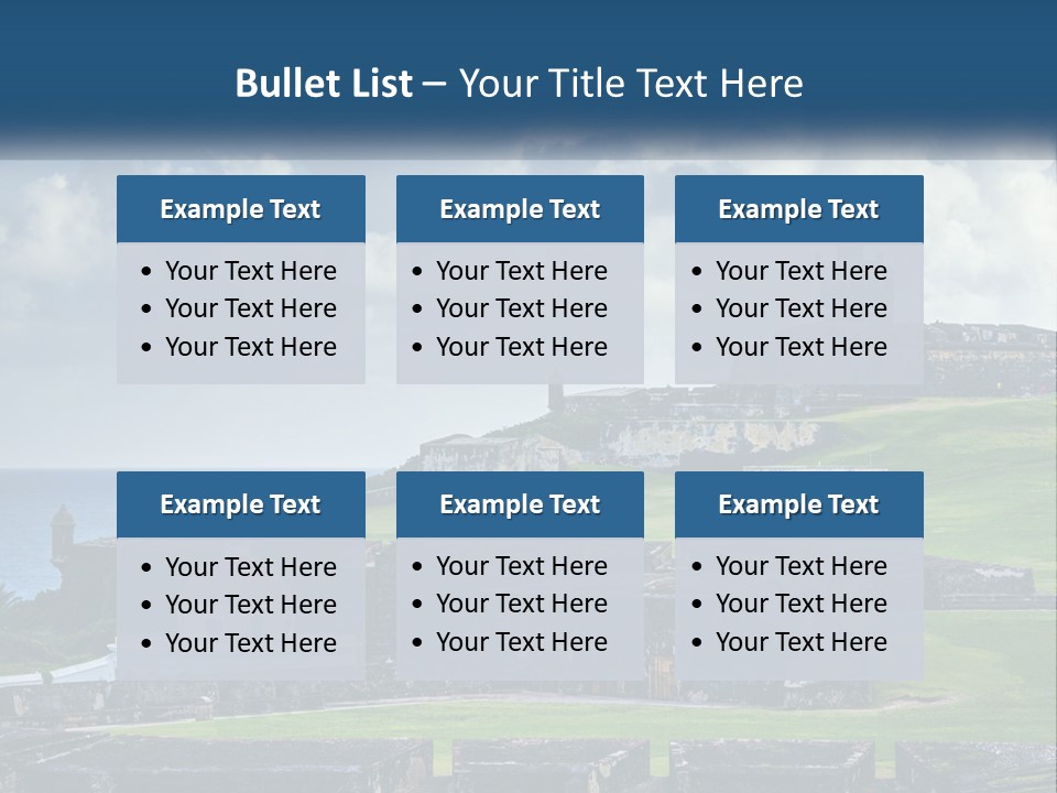 A Castle On Top Of A Hill Near The Ocean PowerPoint Template