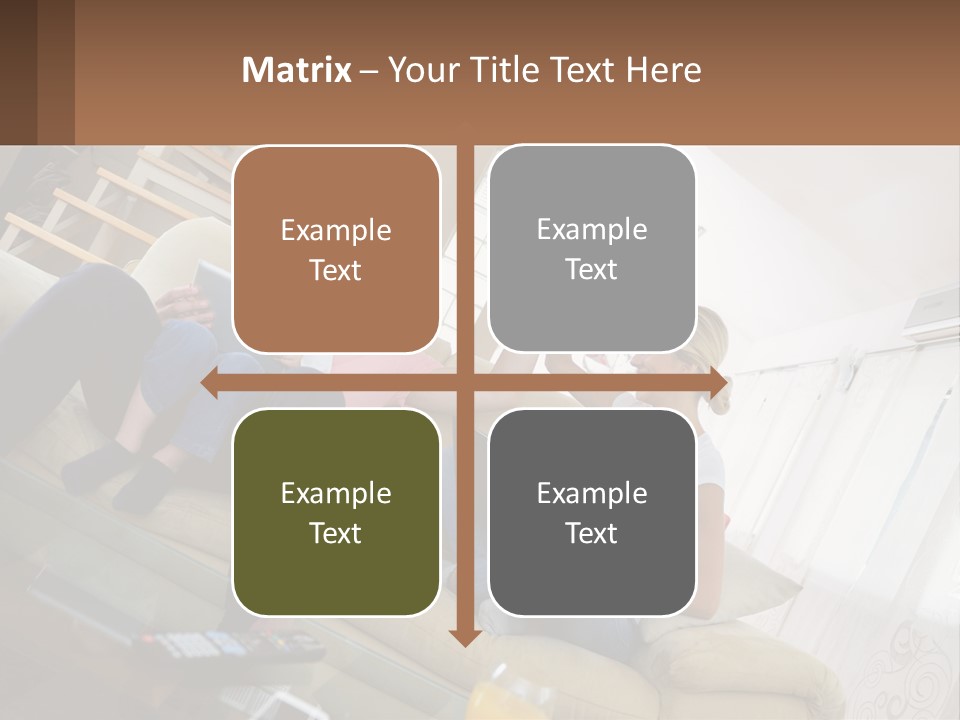 A Man And Woman Sitting On A Couch With A Child PowerPoint Template