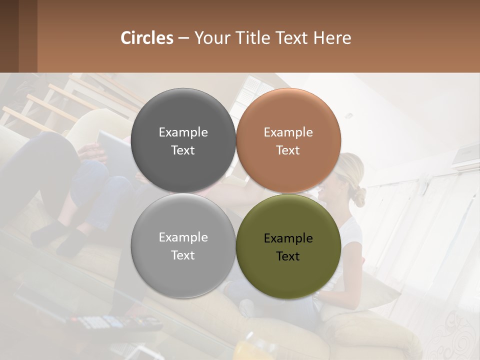 A Man And Woman Sitting On A Couch With A Child PowerPoint Template