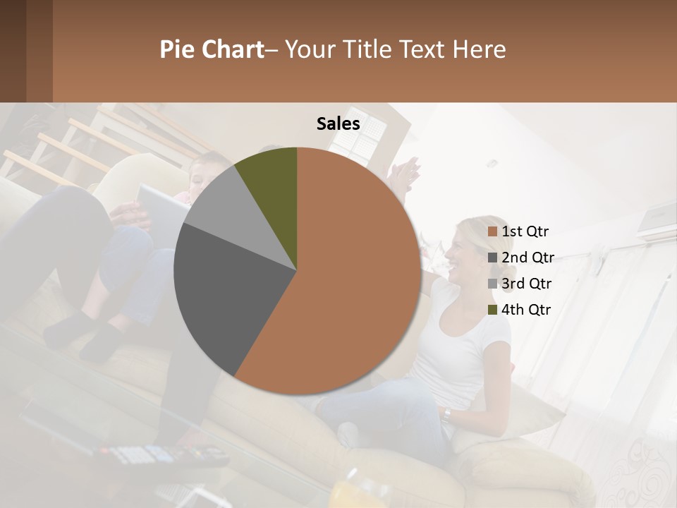 A Man And Woman Sitting On A Couch With A Child PowerPoint Template
