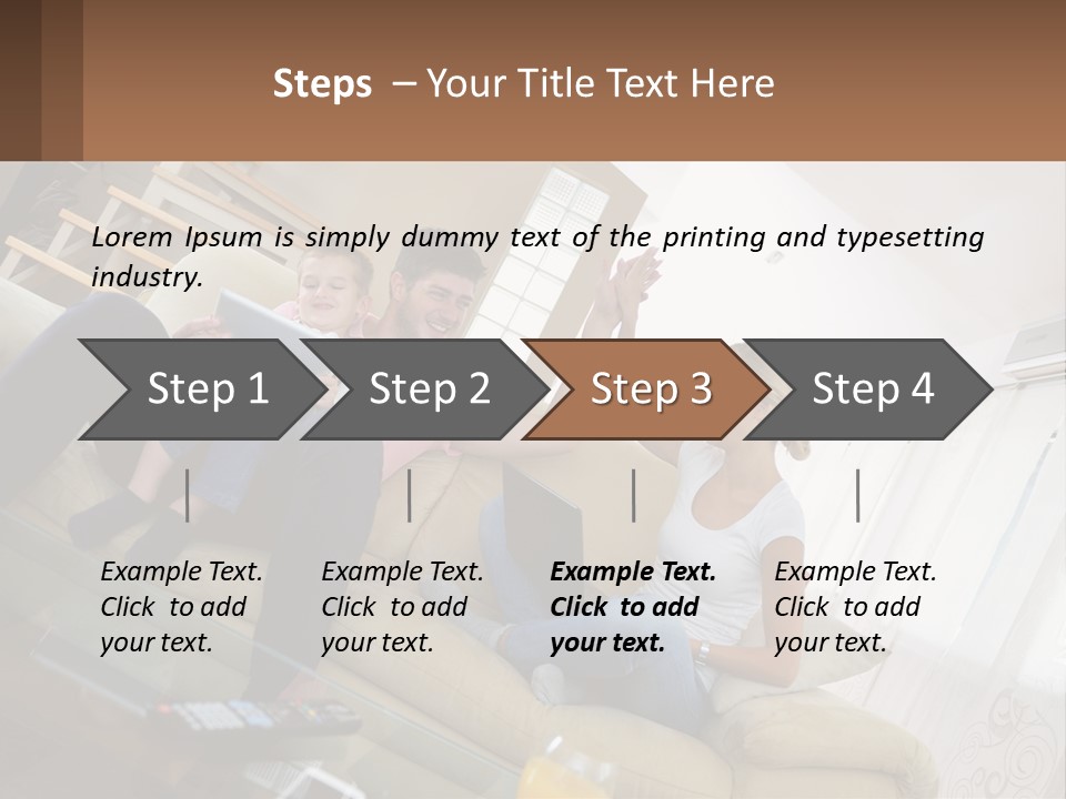 A Man And Woman Sitting On A Couch With A Child PowerPoint Template