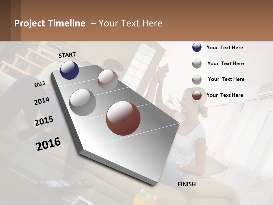 A Man And Woman Sitting On A Couch With A Child PowerPoint Template