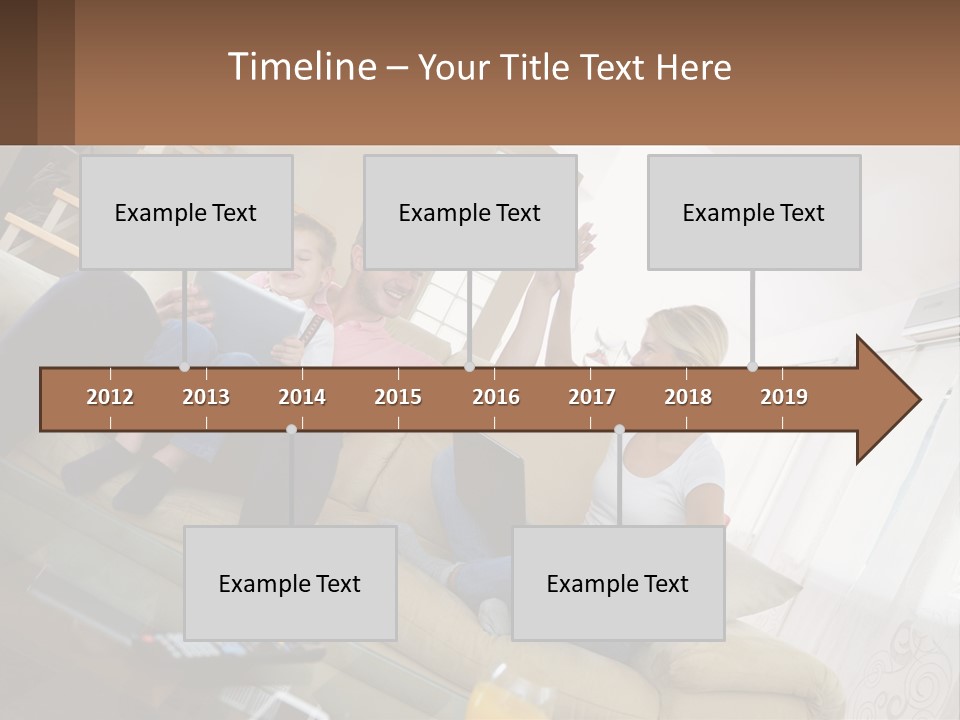 A Man And Woman Sitting On A Couch With A Child PowerPoint Template