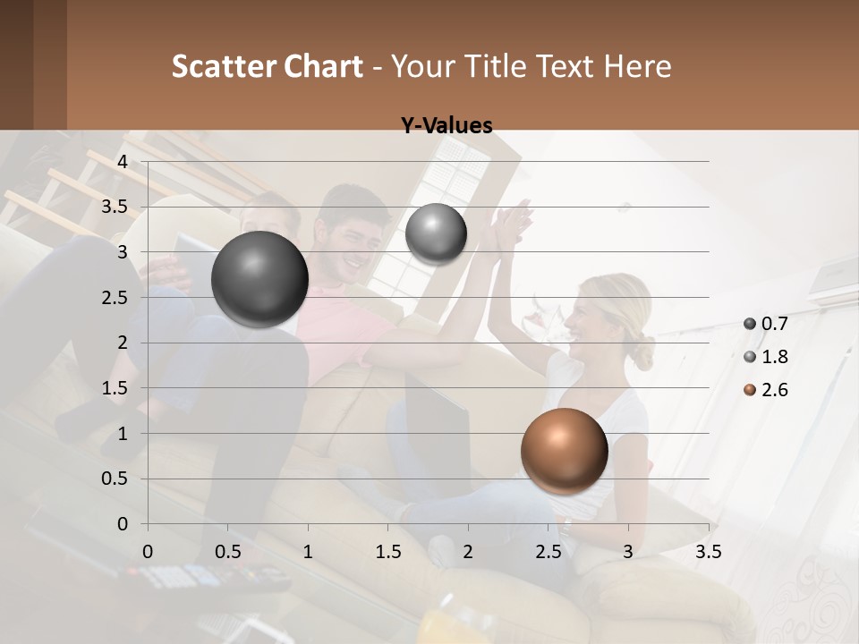 A Man And Woman Sitting On A Couch With A Child PowerPoint Template