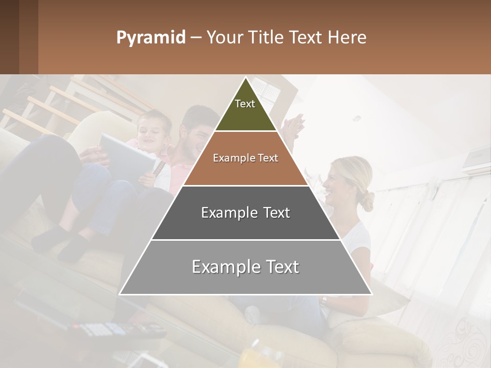 A Man And Woman Sitting On A Couch With A Child PowerPoint Template