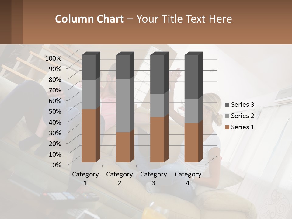 A Man And Woman Sitting On A Couch With A Child PowerPoint Template
