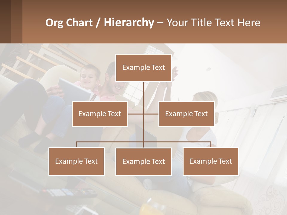 A Man And Woman Sitting On A Couch With A Child PowerPoint Template