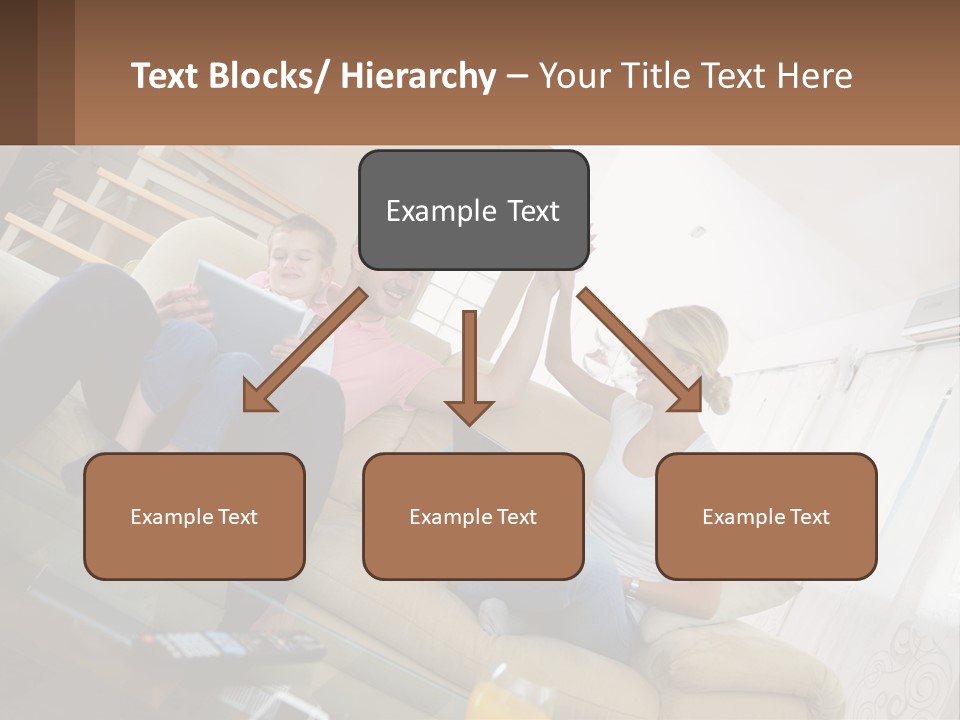 A Man And Woman Sitting On A Couch With A Child PowerPoint Template
