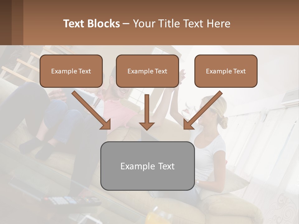 A Man And Woman Sitting On A Couch With A Child PowerPoint Template