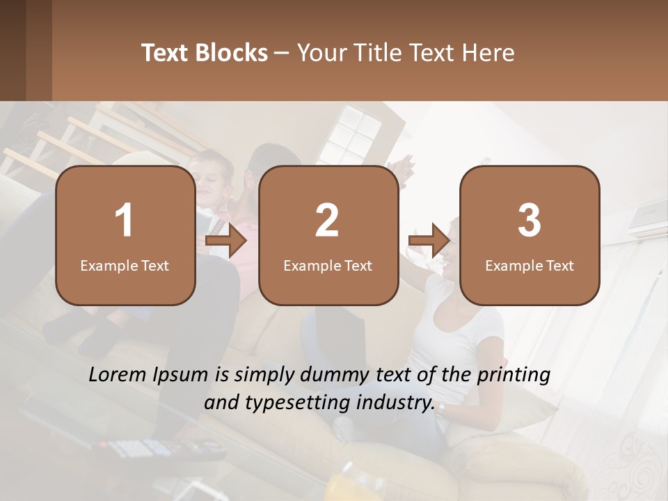 A Man And Woman Sitting On A Couch With A Child PowerPoint Template