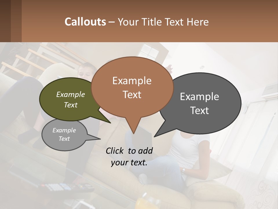 A Man And Woman Sitting On A Couch With A Child PowerPoint Template