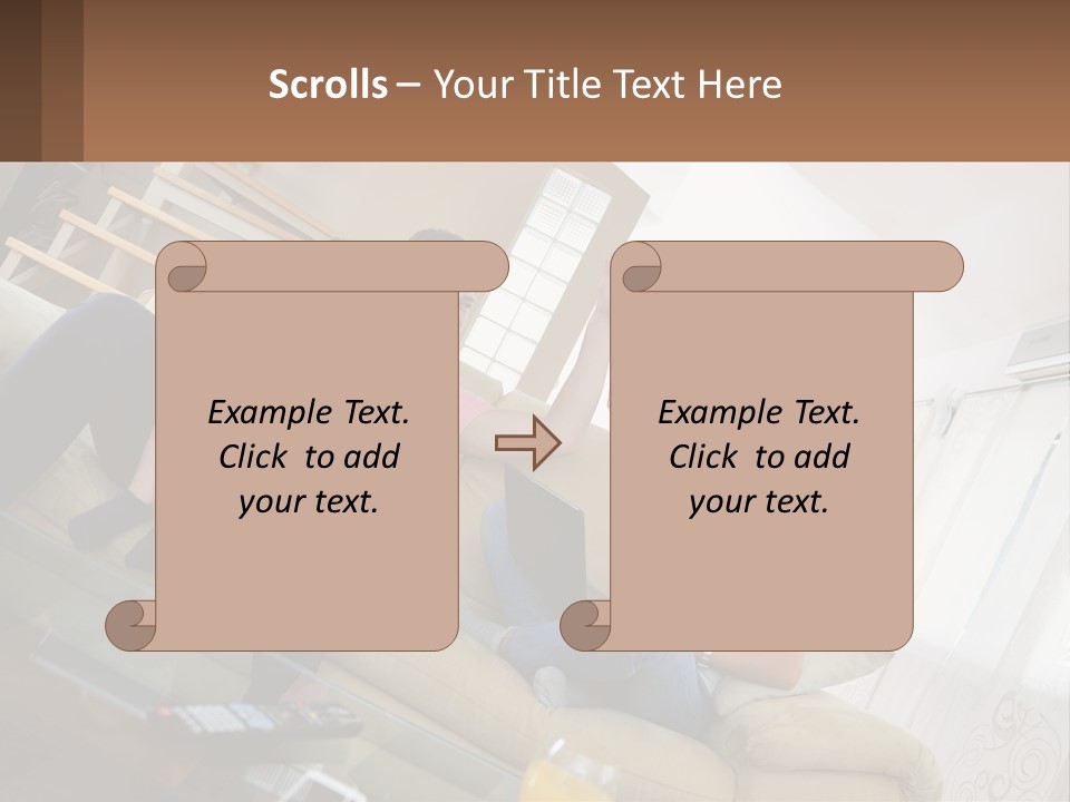 A Man And Woman Sitting On A Couch With A Child PowerPoint Template