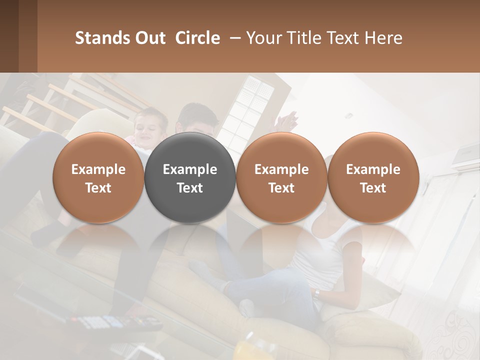 A Man And Woman Sitting On A Couch With A Child PowerPoint Template