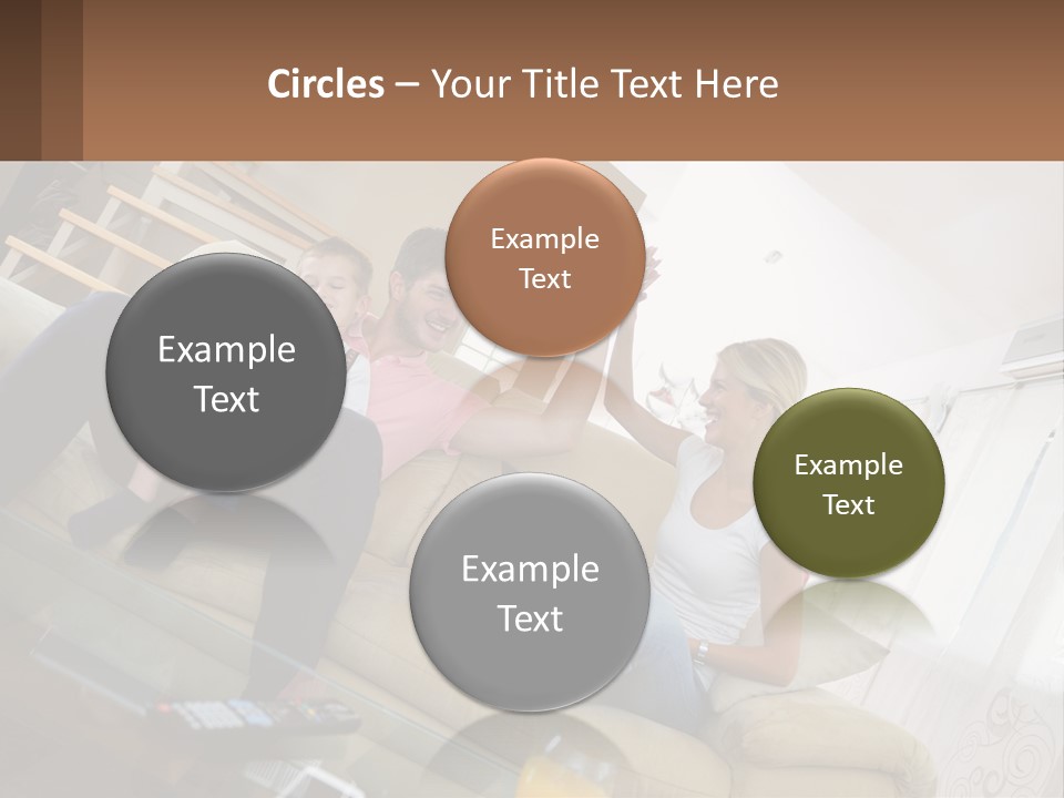 A Man And Woman Sitting On A Couch With A Child PowerPoint Template