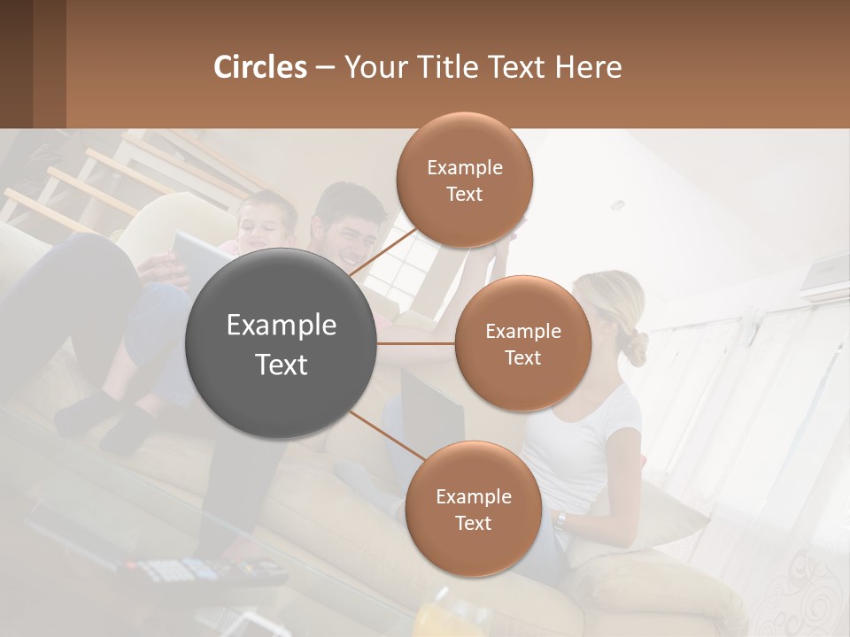 A Man And Woman Sitting On A Couch With A Child PowerPoint Template