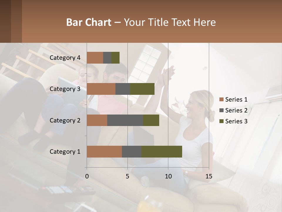 A Man And Woman Sitting On A Couch With A Child PowerPoint Template