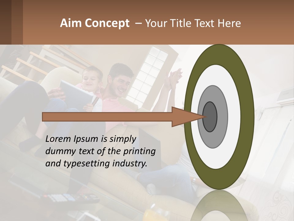 A Man And Woman Sitting On A Couch With A Child PowerPoint Template