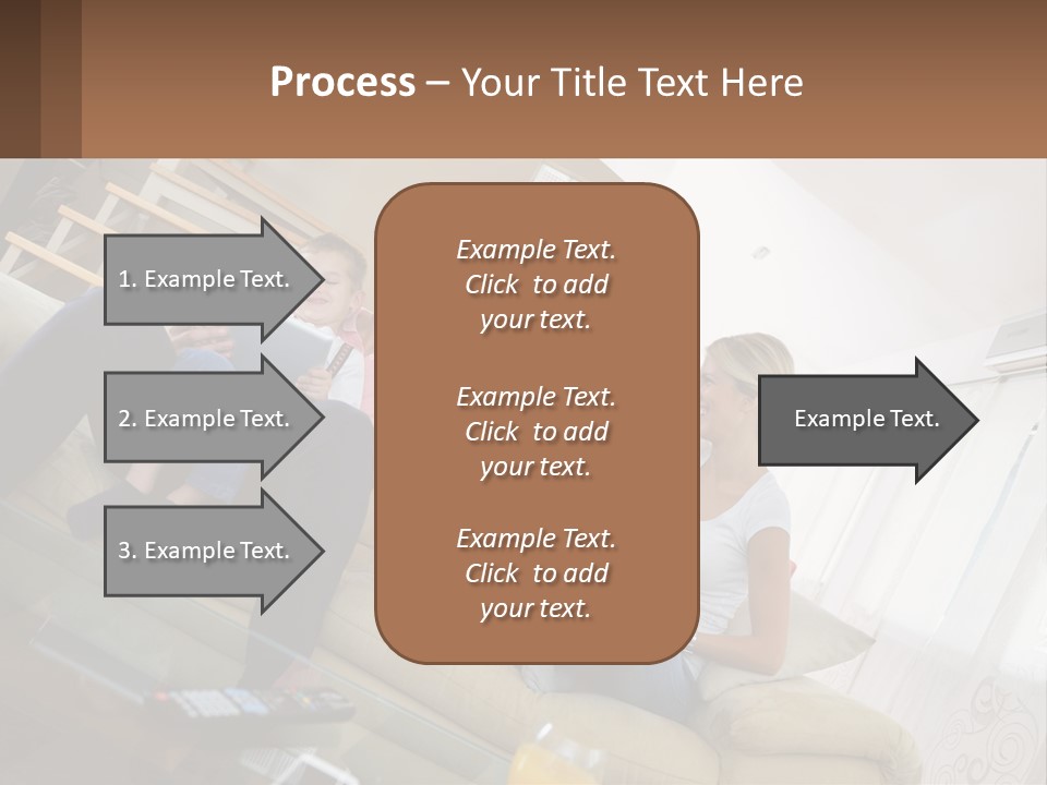 A Man And Woman Sitting On A Couch With A Child PowerPoint Template