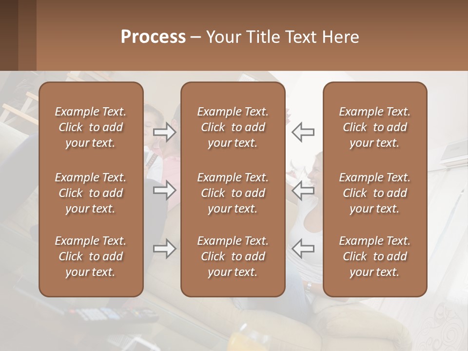 A Man And Woman Sitting On A Couch With A Child PowerPoint Template